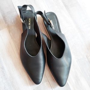 all black slingback city flats